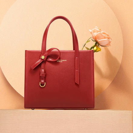 简佰格新款小众红色新娘蝴蝶结婚包女大容量高级感亮片手提包
