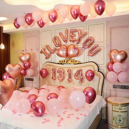 结婚浪漫婚房布置创意气球布置套装卧室装饰