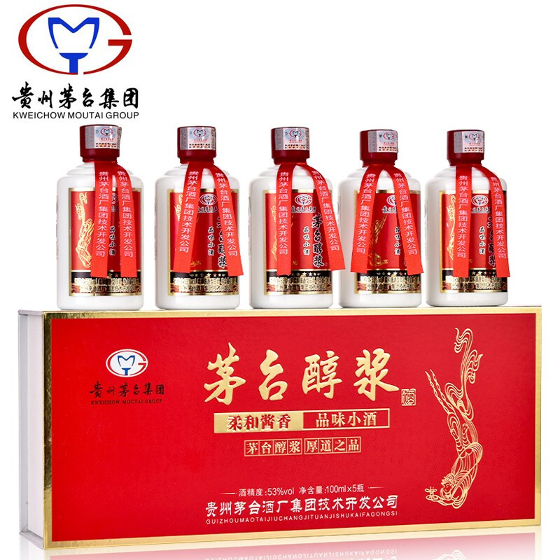 茅臺(tái)醇漿品味小酒 柔和醬香型白酒 53度 100ml