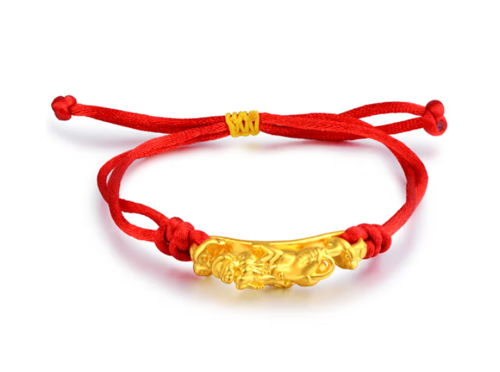 图源：老庙黄金 宝貔貅红绳手链
