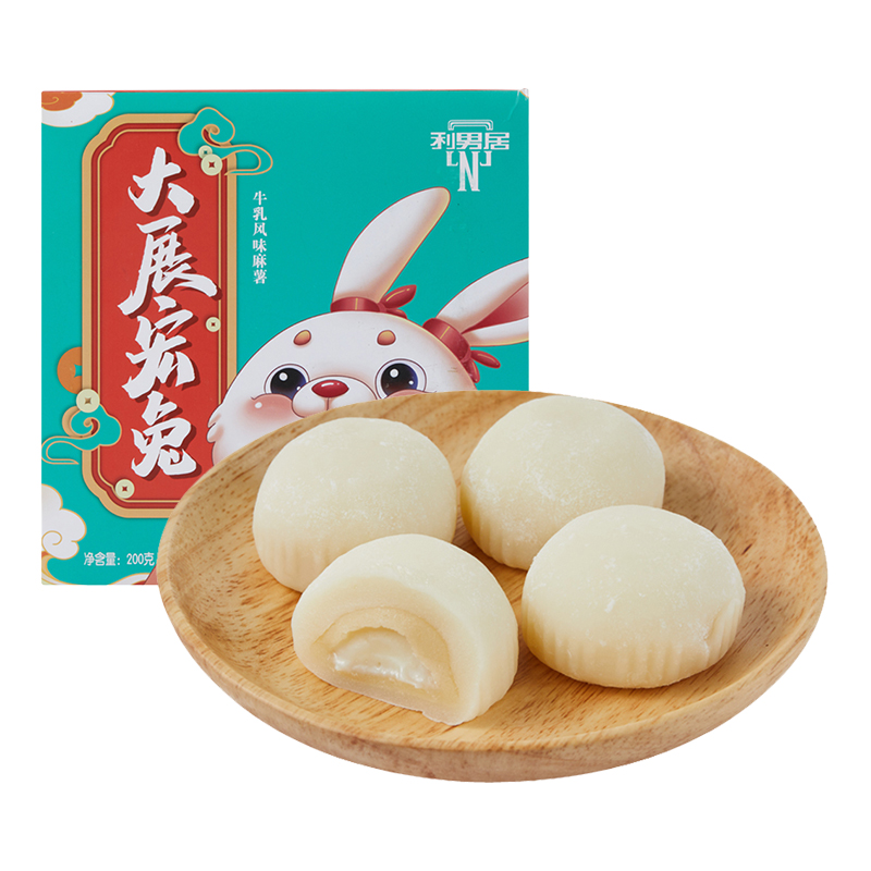 利男居 牛乳風味麻薯200g（4枚）