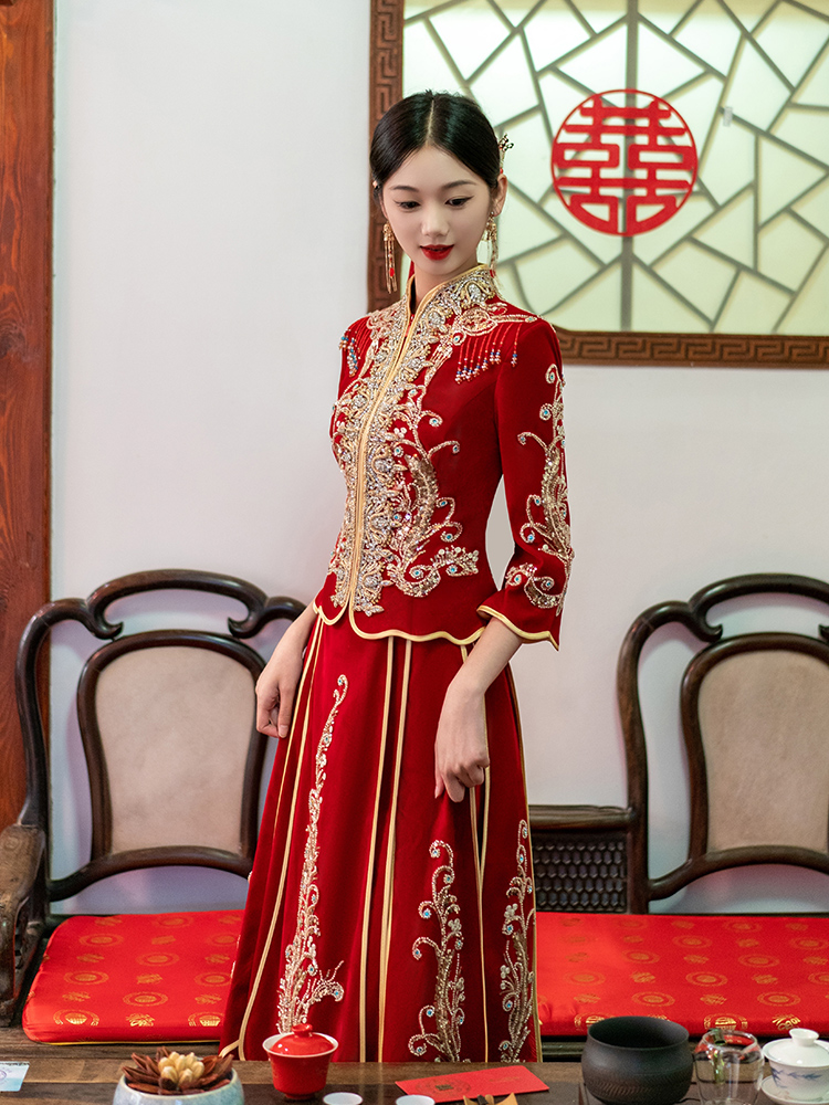 秀禾服2023新款新娘结婚礼服重工奢华龙凤褂中式嫁衣高级秀和服