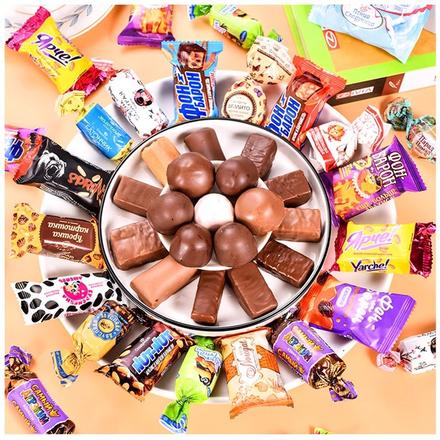 俄罗斯进口巧克力混合散装喜糖500g儿童小零食