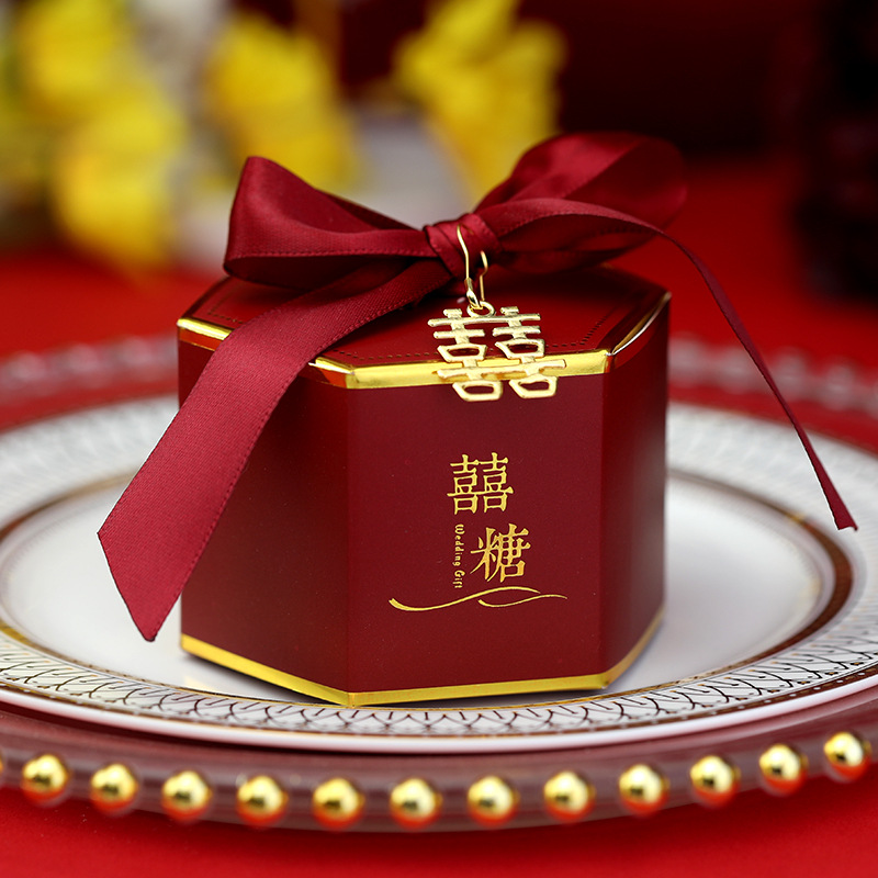 婚禮伴手禮糖盒結婚喜糖盒子中國風手提糖果包裝盒喜糖禮盒裝空盒