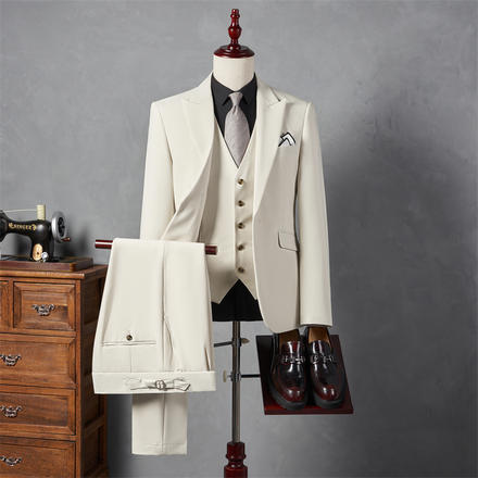 西服套装男士三件套潮流韩版修身商务休闲小西装外套新郎结婚礼服